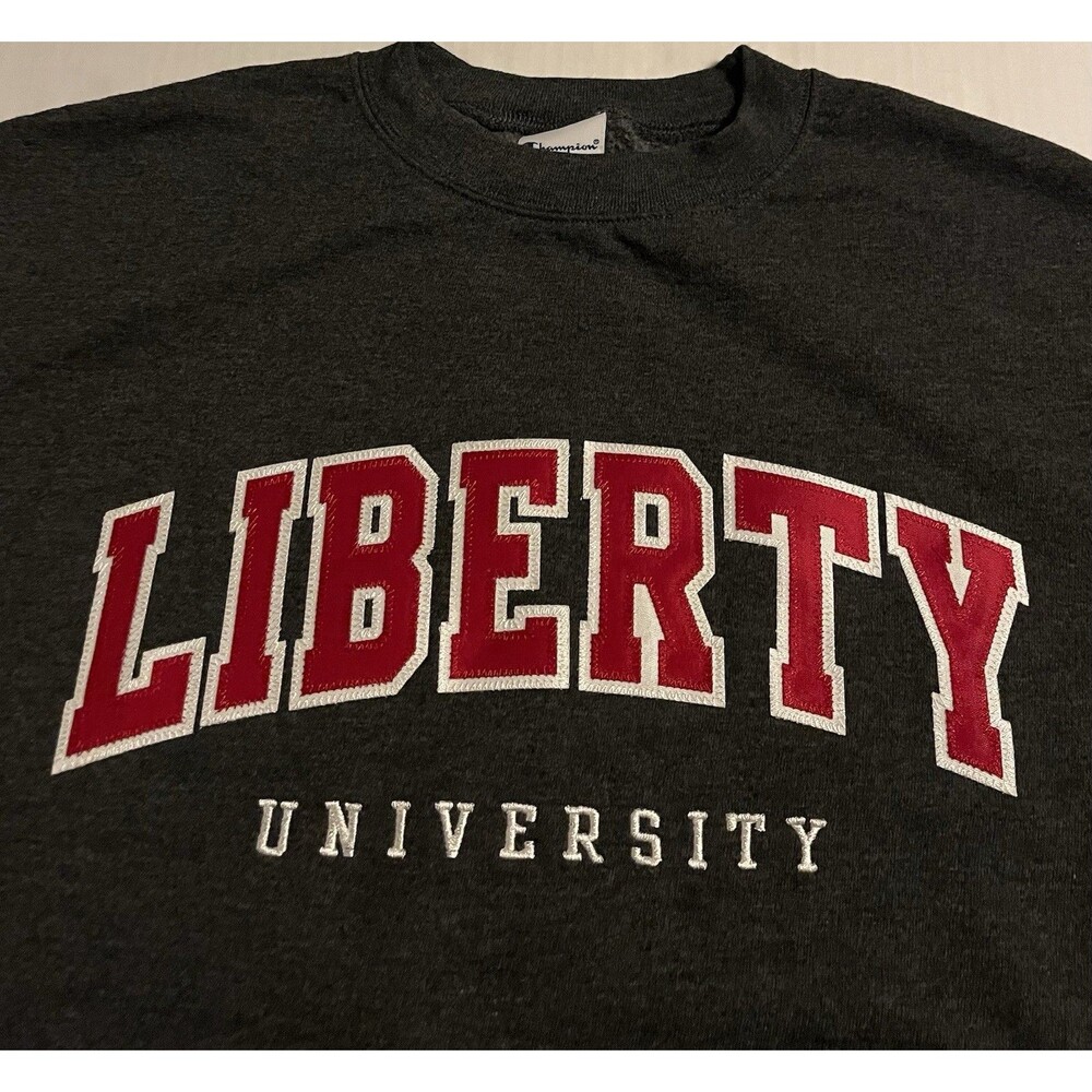 Liberty University Flames Champion Embroidered Stitched Sweatshirt MED Football